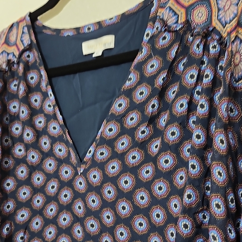 Ramy Brook Blue Long Sleeve V-Neck Sundress - Picture 6 of 12